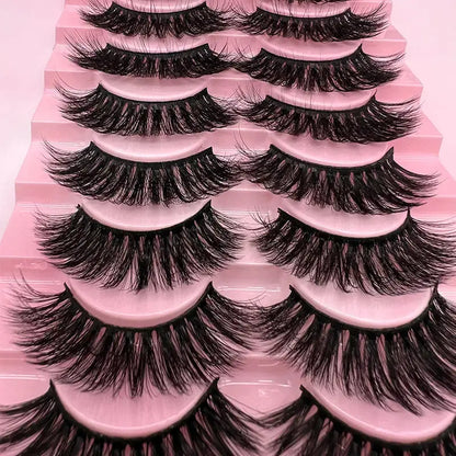 10 Pairs 3D Fluffy Faux Mink Thick Curling Lashes