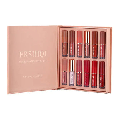 12 pcs Moisturizing Velvet Matte Lipstick Gift Box
