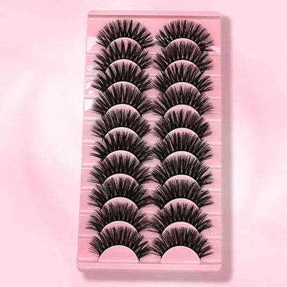 10 Pairs 3D Fluffy Faux Mink Thick Curling Lashes