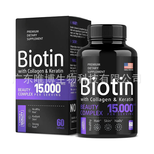 Biotin Capsules for Hair and Nail Health with Vitamins